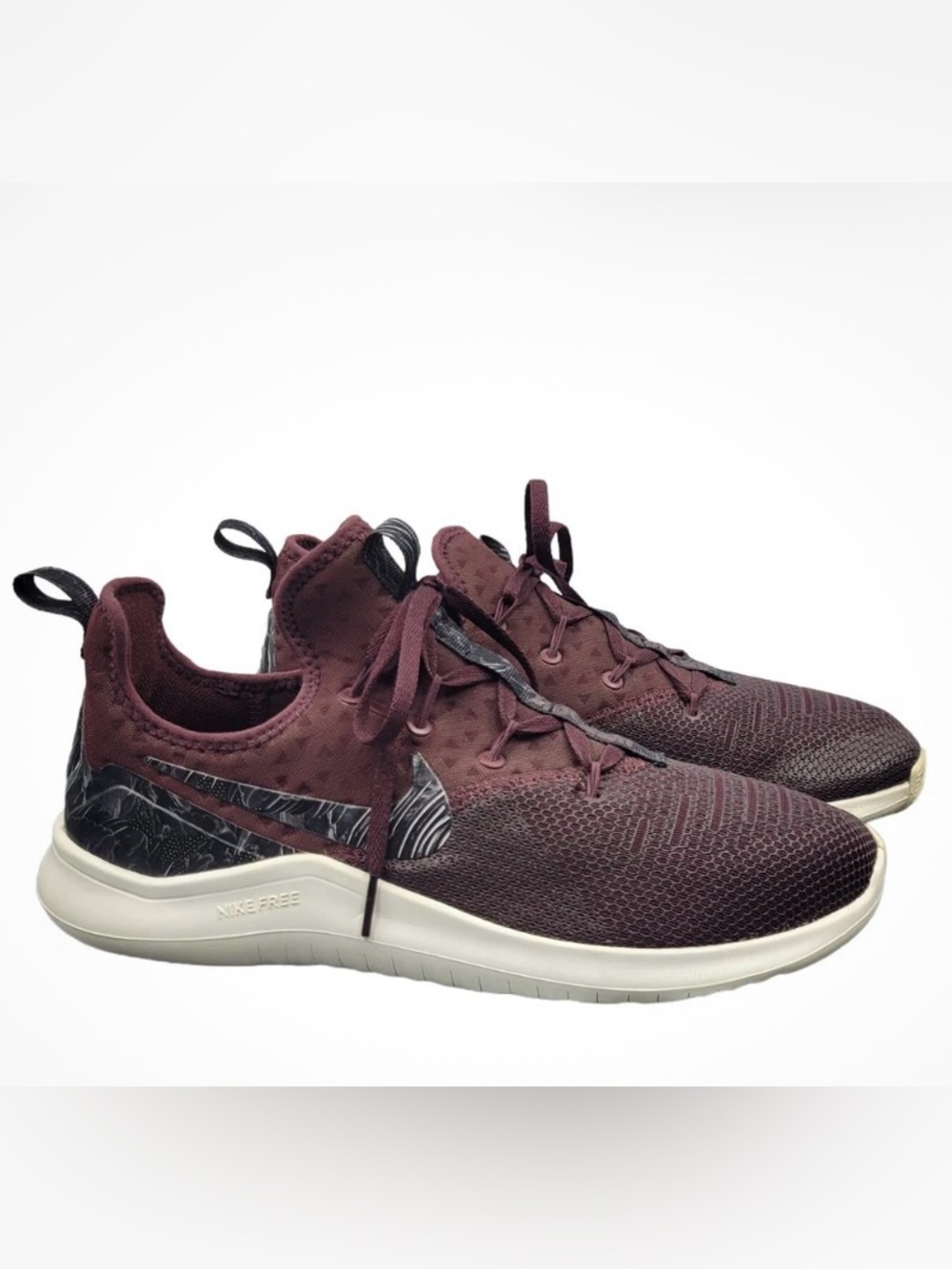EUC, Women’s Nike Free TR 8 Print Burgundy Crush Training/Workout Shoe, Size 9.5